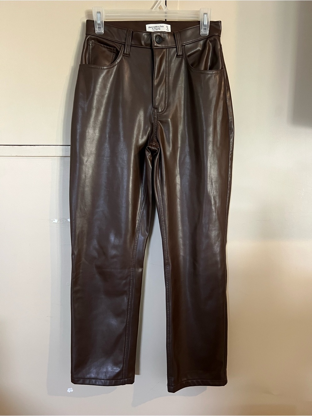 Abercrombie & Fitch Brown Faux Leather Pants
